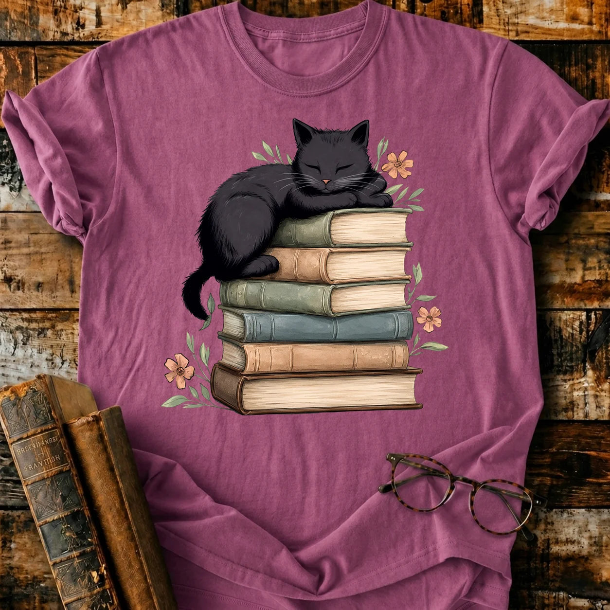 Black Cat Asleep T-Shirt