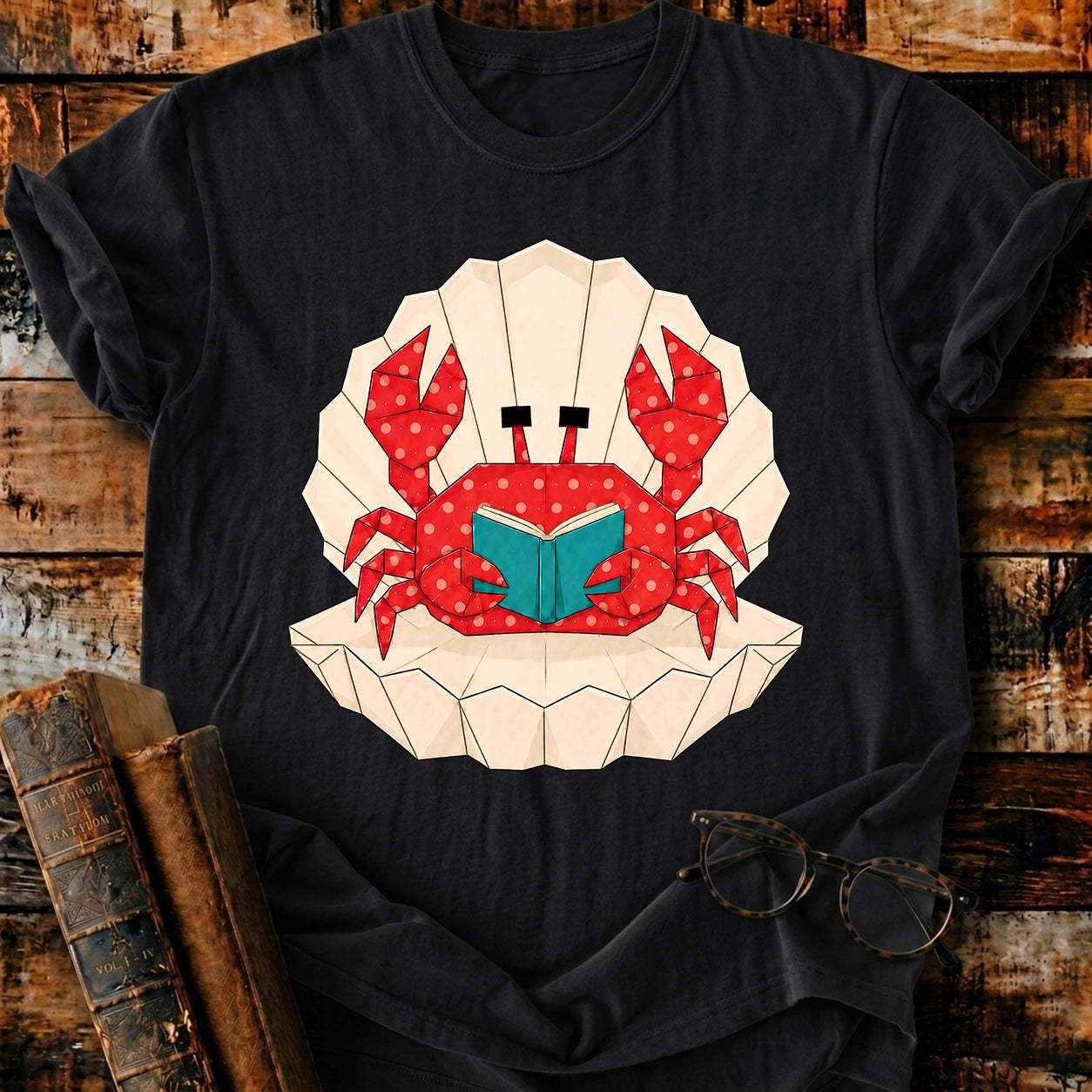 Crab Reading T-Shirt