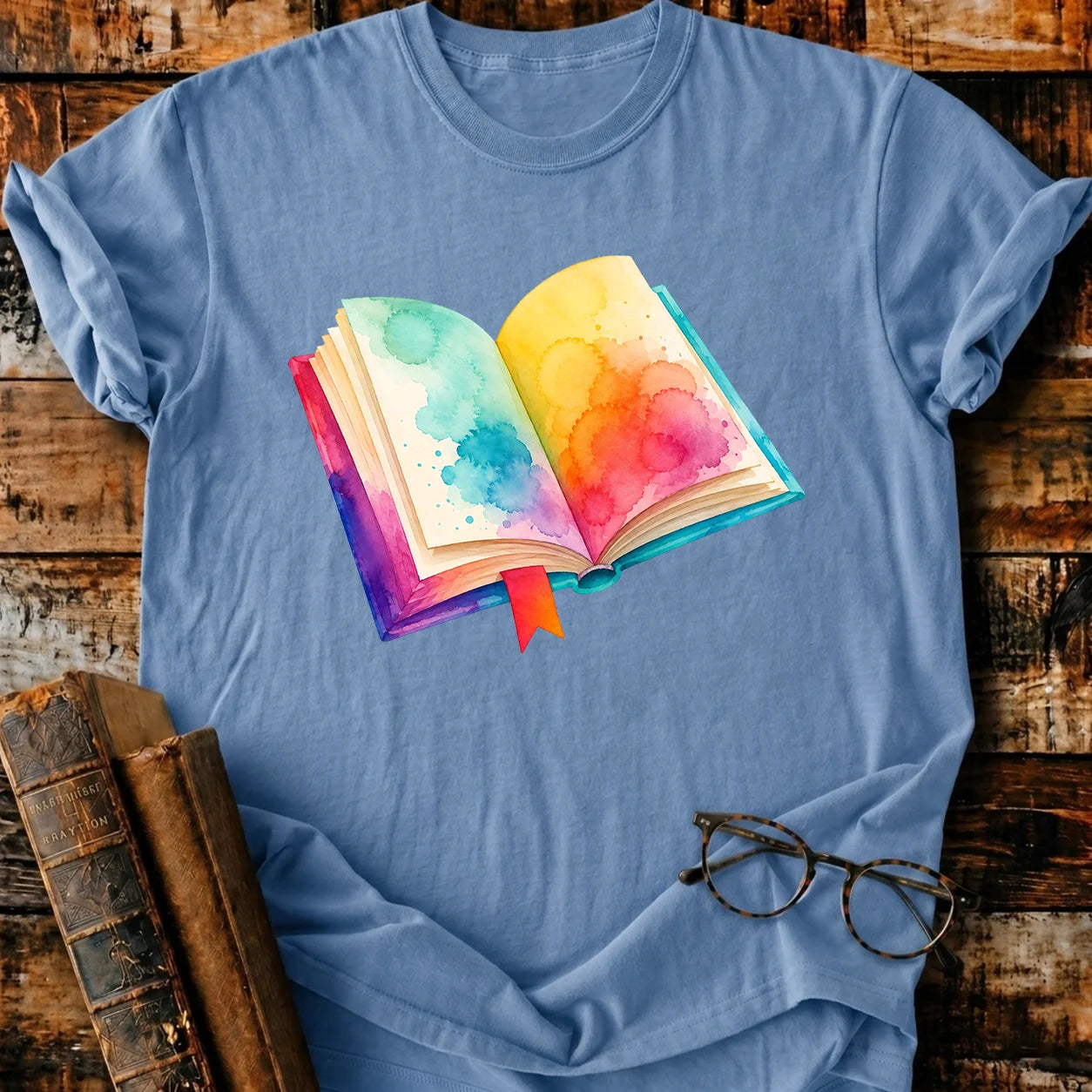 Open Book Watercolor T-Shirt