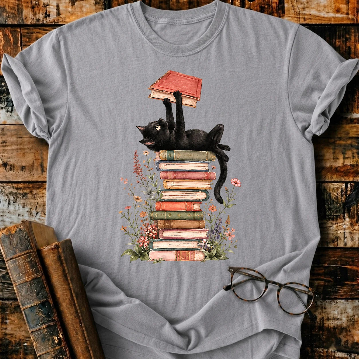 Literary Cat T-Shirt
