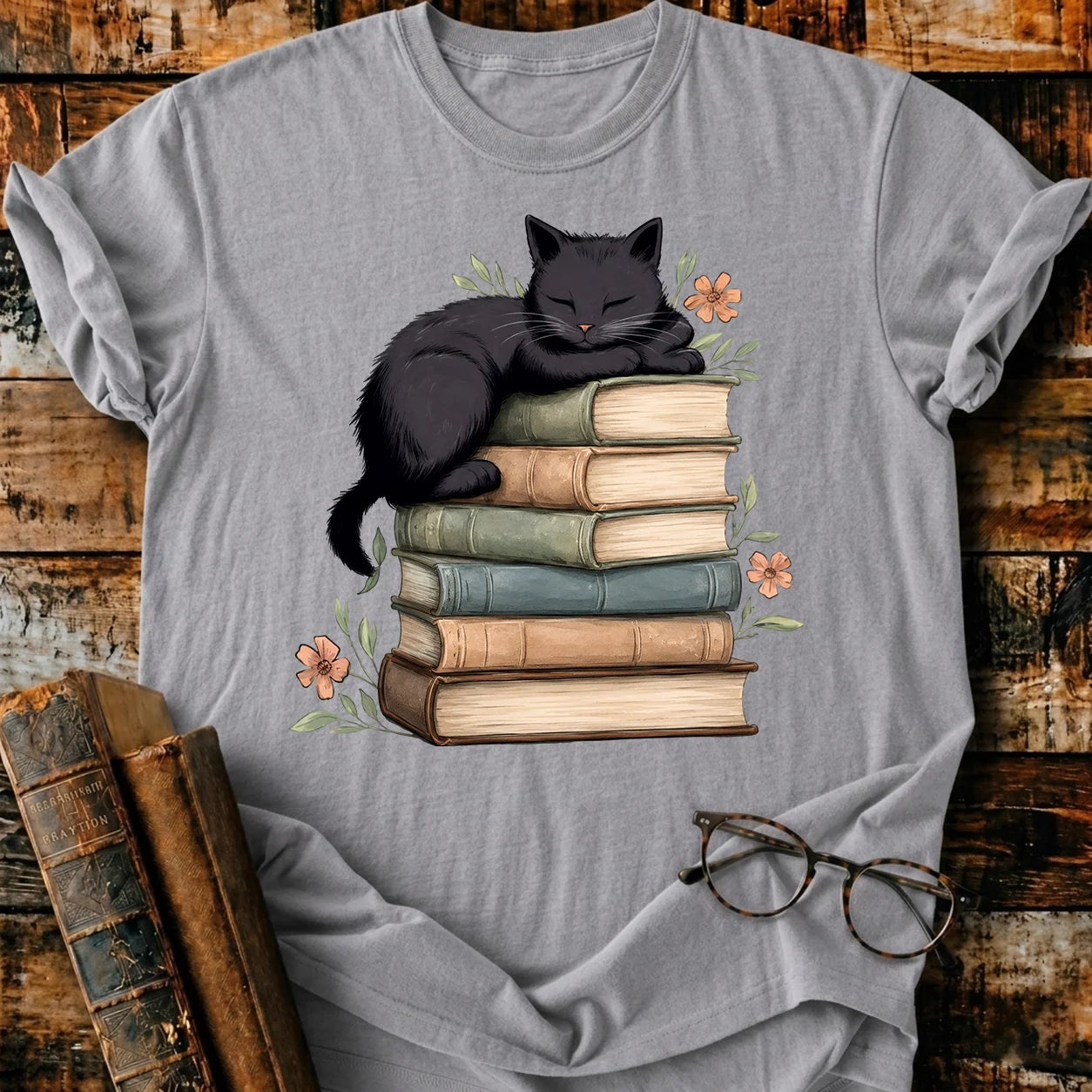 Black Cat Asleep T-Shirt
