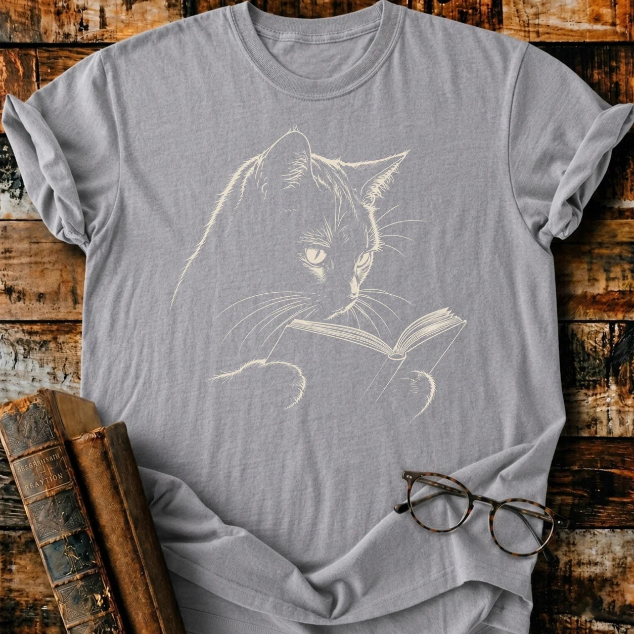 Bookish Cat T-Shirt
