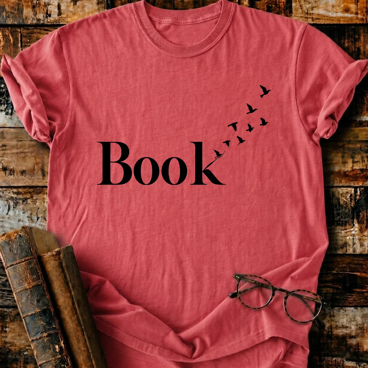 Book Art Birds T-Shirt