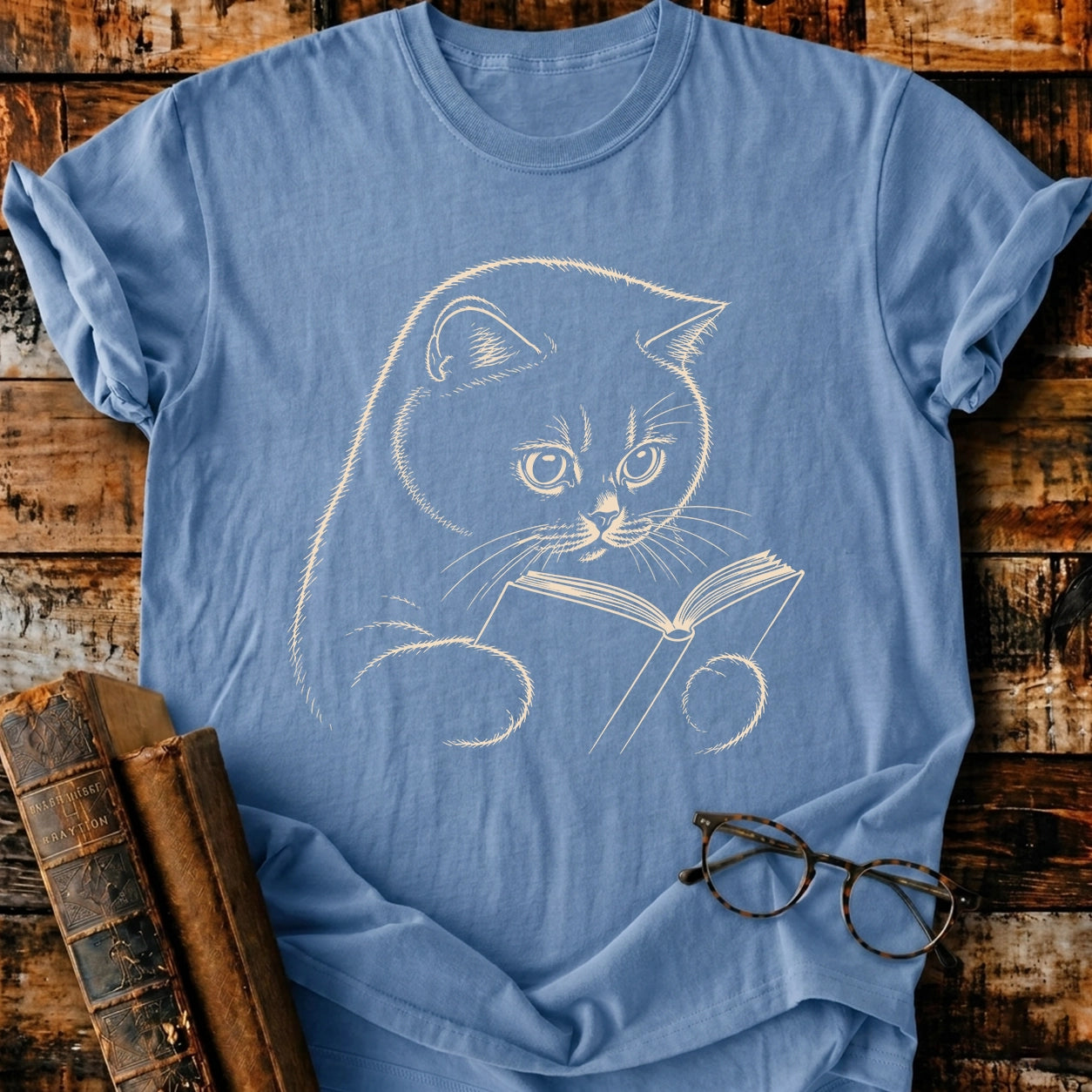 British Shorthair Reading T-Shirt