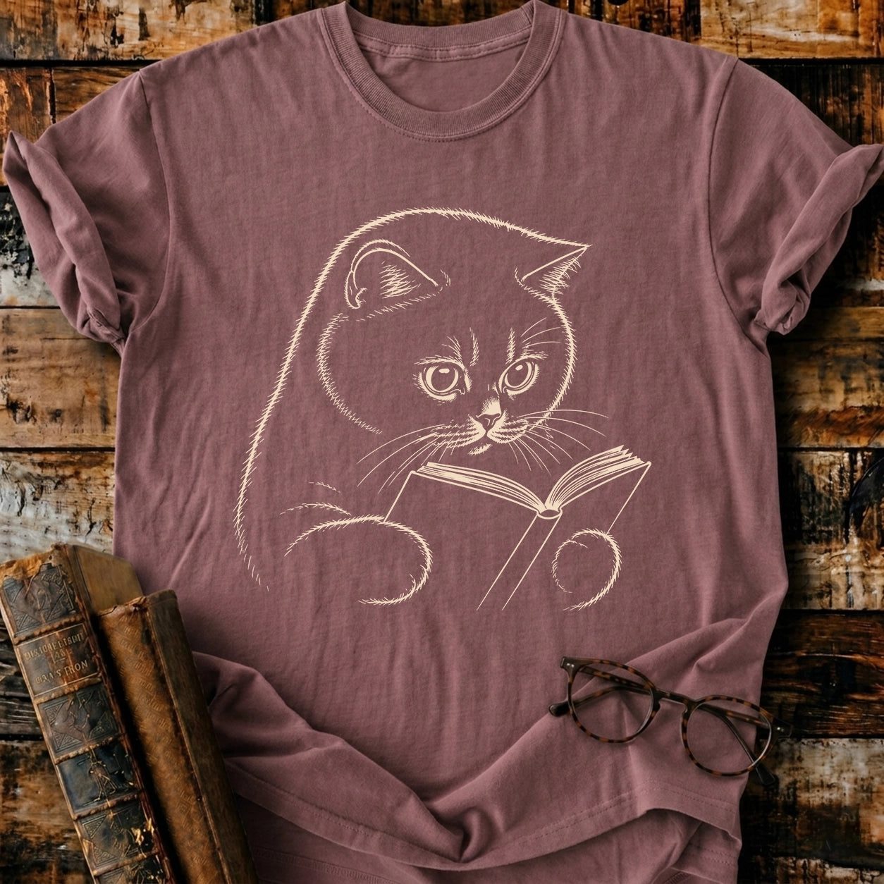 British Shorthair Reading T-Shirt