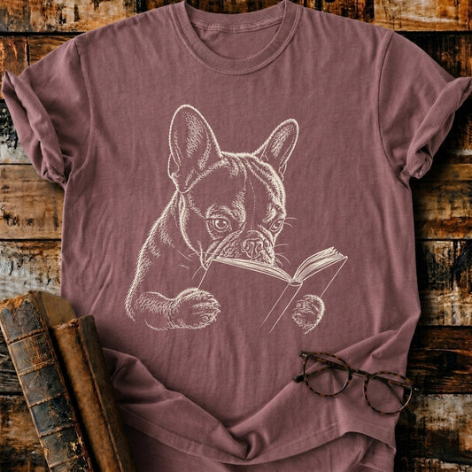 French Bulldog Reading T-Shirt