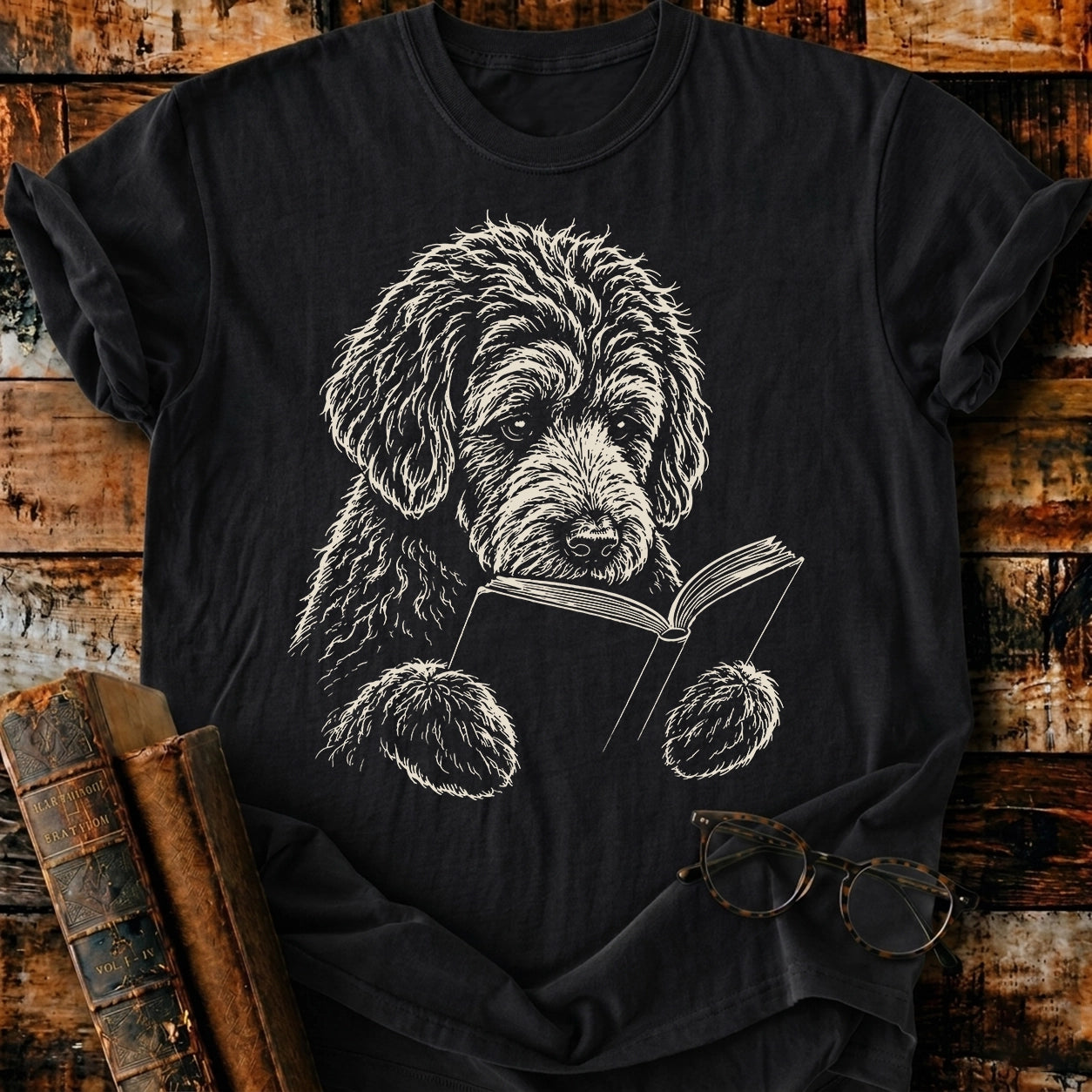 Goldendoodle Reading T-Shirt