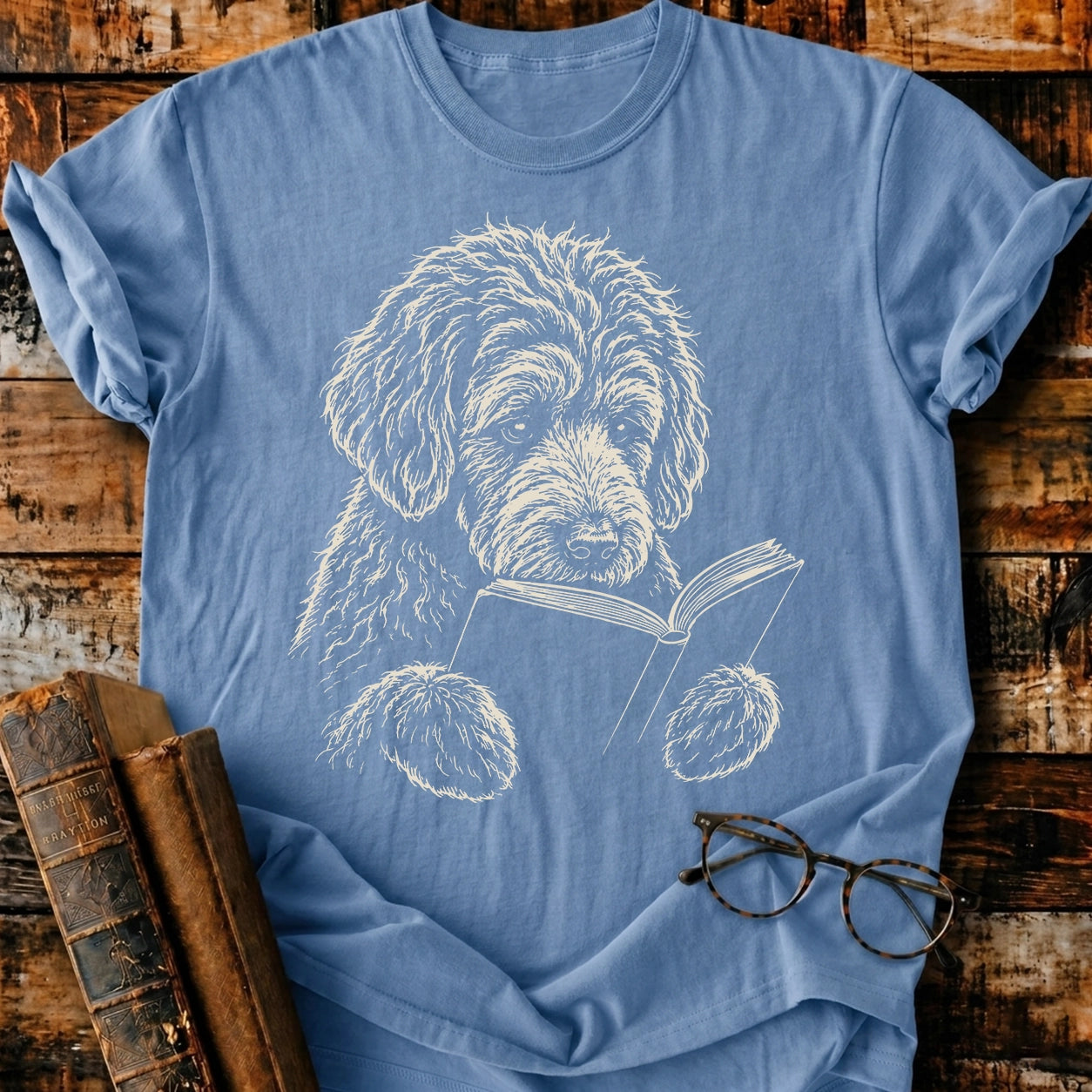 Goldendoodle Reading T-Shirt