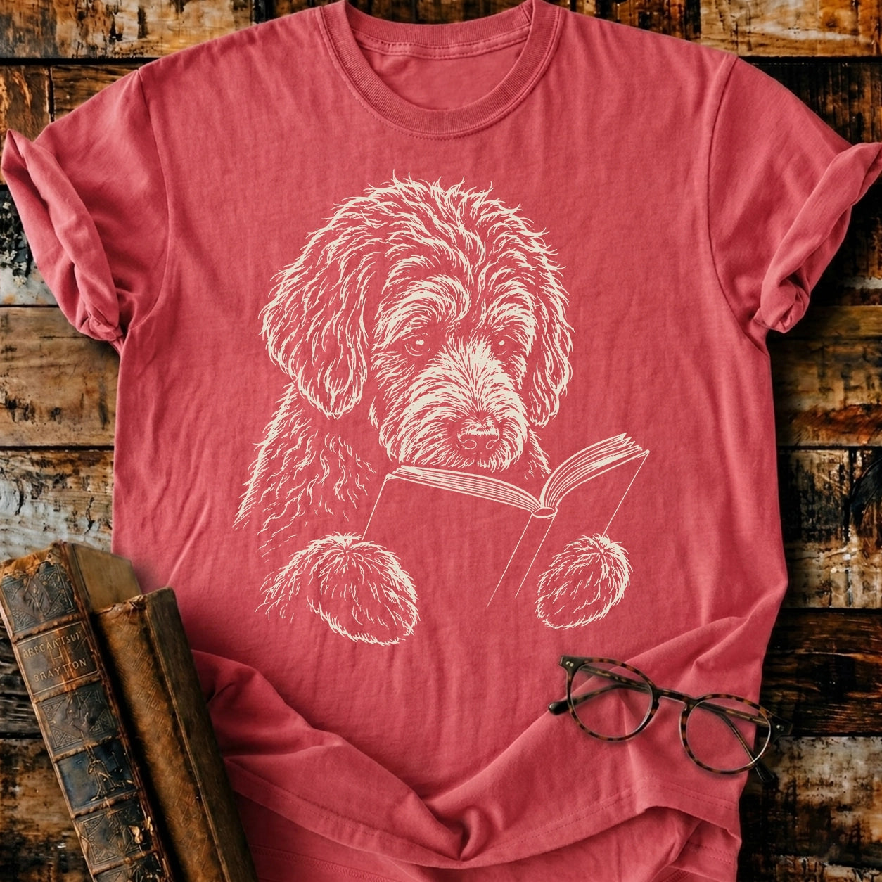 Goldendoodle Reading T-Shirt