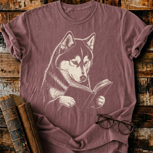 Husky Reading T-Shirt